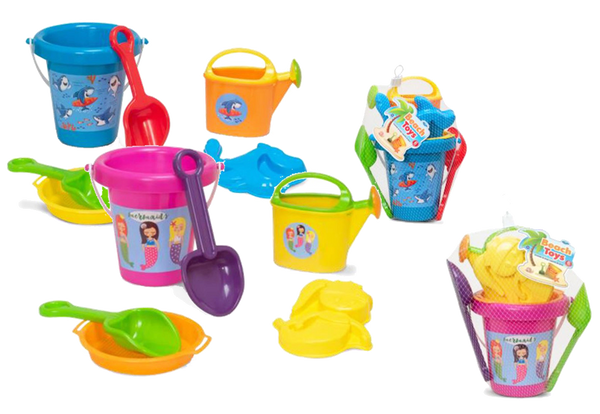 Summer Play 6 Piece Beach Toy Set 2 Set Styles Shark Mermaid