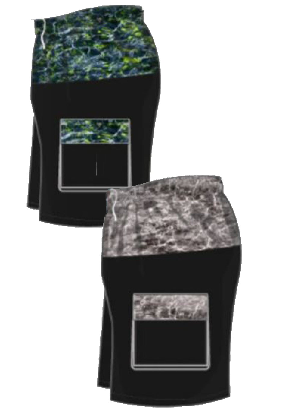 ''Men's Reflection Cargo POCKET Swim Trunk, Blue, Green''