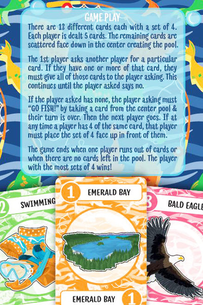 Souvenir Playing Cards Go Fish Lake Tahoe