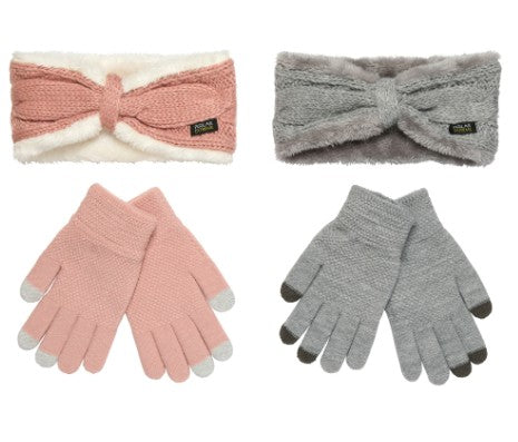 Winter Neck & Head Protection-Ladies Polar Extreme Headband & Texting Glove Set
