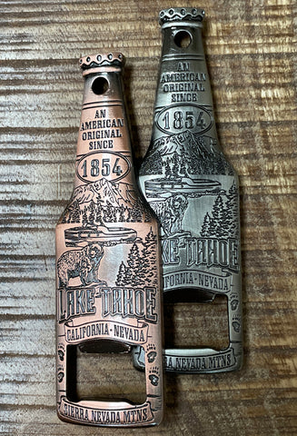 Souvenir Magnet Engraved Metal Beer Bottle-Opener Lake Tahoe CA-NV Magnet