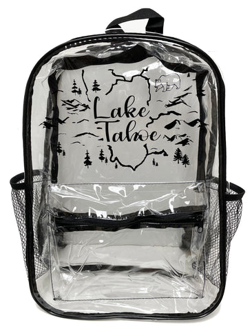 Beach and Boat Gear Tote and Backpack, Clear and Water Resilient, Lake Tahoe Graphic Design