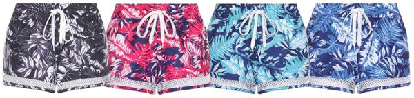 Swimwear Ladies Apparel & Swimwear, Ladies Tropic Leaf Print Beach and Board Short