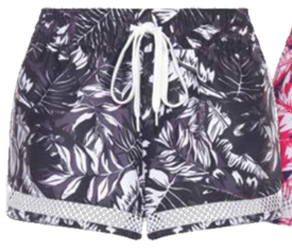 Swimwear Ladies Apparel & Swimwear, Ladies Tropic Leaf Print Beach and Board Short
