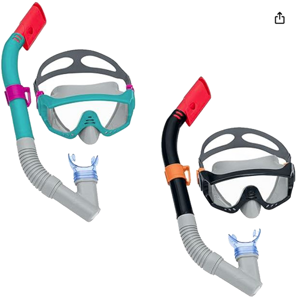 Swim and Snorkel Goggles Adult Spark Wave Mask & Snorkel, Teen 14+