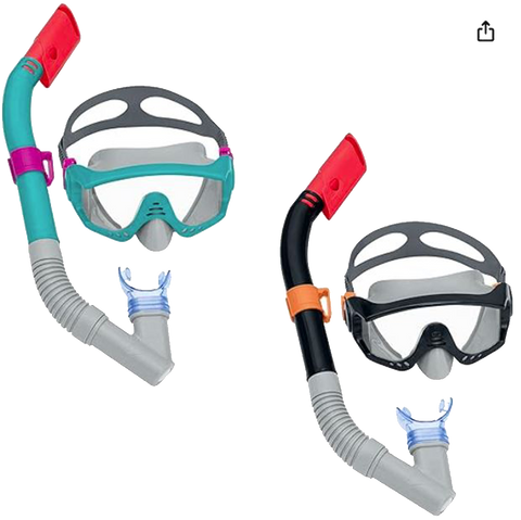Swim and Snorkel Goggles Adult Spark Wave Mask & Snorkel, Teen 14+