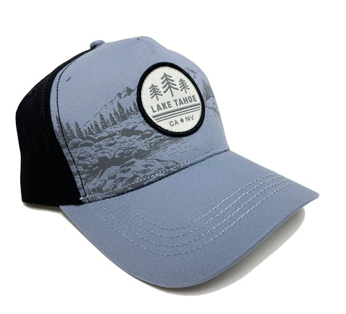 Souvenir Ball Cap CA-NV Circle Scape Patch, Lake Tahoe Assorted