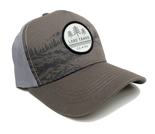 Souvenir Ball Cap CA-NV Circle Scape Patch, Lake Tahoe Assorted