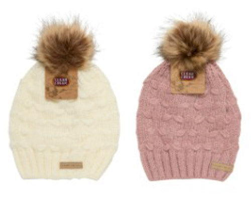 Winter-Hats Ladies Clear Creek Faux Fur Pom Pull Hat
