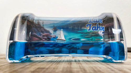 Souvenir Paperweight On the Water-Water Filled, Lake Tahoe