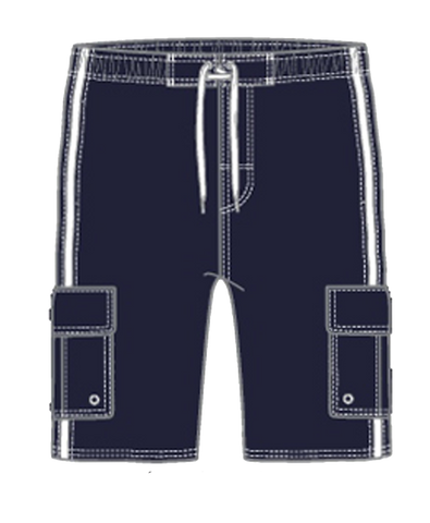 Swimwear Men's Solid Side Stripe Cargo Swimsuit