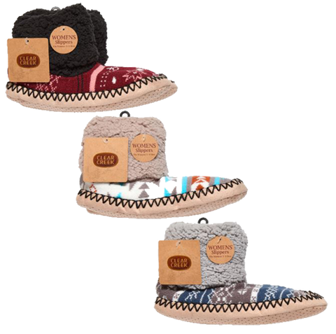 Socks-Ladies Clear Creek Sherpa Lined and Ankle Collar Slipper