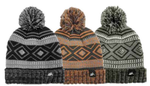 Winter-Hats Boys Fleece Lined Fairisle Cuff Pom Hat, 7-16