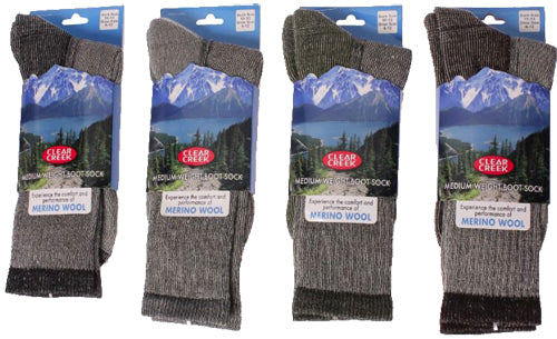 Socks-Men's Clear Creek 51% Merino Wool Boot and Outdoor Sock