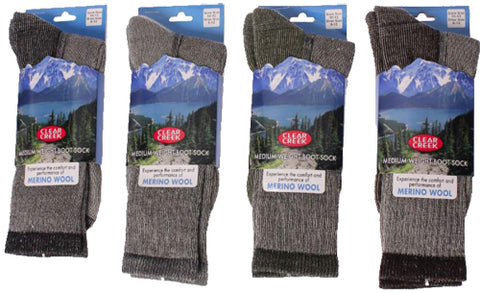 Socks-Men's Clear Creek 51% Merino Wool Boot and Outdoor Sock