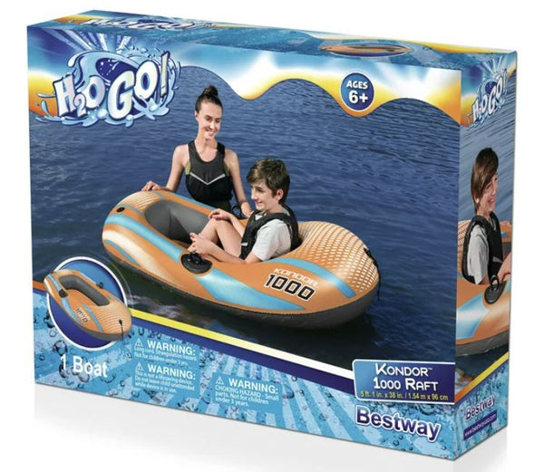 Inflatables and Rafts Bestway 59" x 38"" Kondor 1000, One Person Raft ONLY