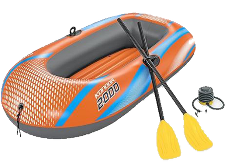 Inflatables and Rafts Bestway 73" X 38" Kondor Adult & Child Raft SET with Oars & Pump