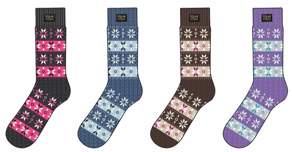 Socks-Ladies Polar Extreme Pattern Sock, Snow
