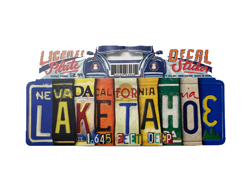 Souvenir Sticker License Plate Art Decal, Lake Tahoe