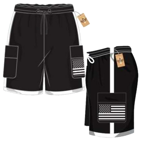 Swimwear Men's Americana Flag Pocket Swim Trunk, Swimsuit