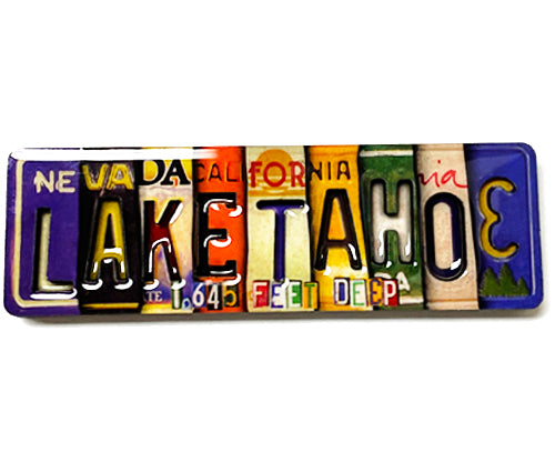 Souvenir Magnet License Plate Art 3D Epoxy Lake Tahoe
