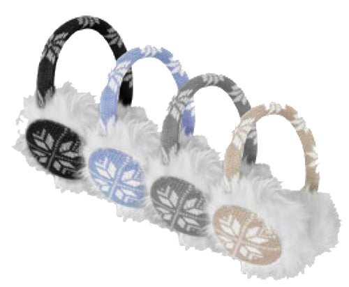 Winter Neck & Head Protection-Earmuffs Faux Fur Snowflake Earmuffs