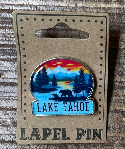 Souvenir Pin Sunset Reflection Lake Tahoe Lapel Pin
