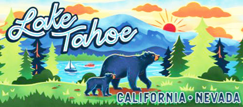 Souvenir Shot Glass Whimsy Art Shot Glass, Lake Tahoe