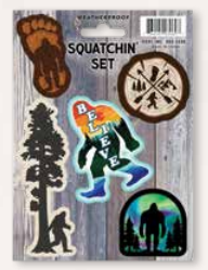Souvenir Sticker Bigfoot Squatchin Set Sheet