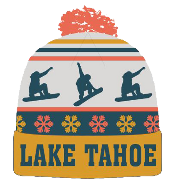Winter-Hats Adult Pom,Bear, Bear 2, Boarder, Emerald Bay, Flower, Groovy, Mountain, Mountain 2, Star, Tree, Wave, Lake Tahoe