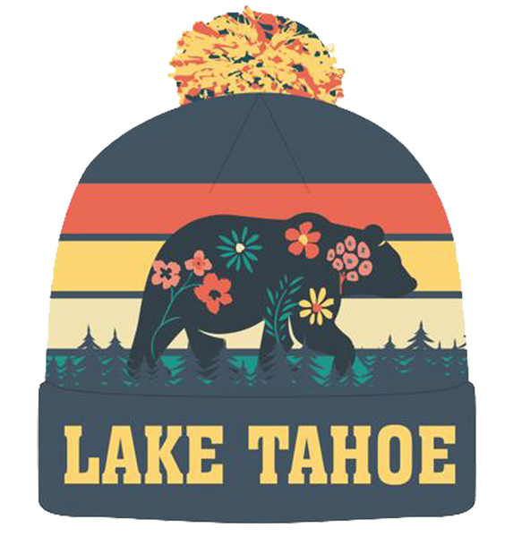 Winter-Hats Adult Pom,Bear, Bear 2, Boarder, Emerald Bay, Flower, Groovy, Mountain, Mountain 2, Star, Tree, Wave, Lake Tahoe