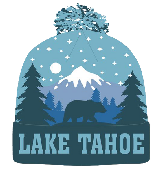 Winter-Hats Adult Pom,Bear, Bear 2, Boarder, Emerald Bay, Flower, Groovy, Mountain, Mountain 2, Star, Tree, Wave, Lake Tahoe