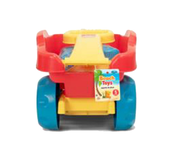 Summer Play Beach Toy Sand Trucks Dump or Wagon, 5 Piece