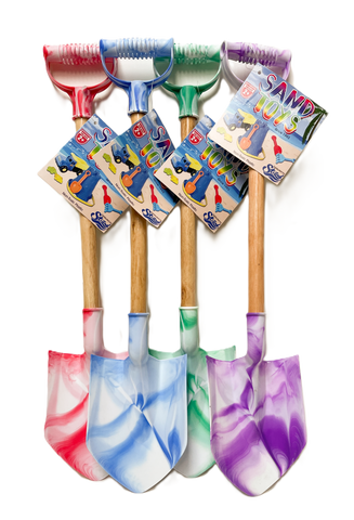 Summer Play Beach Toy Sand Shovel Jumbo 22" Marble Color Wood Handle with Grip