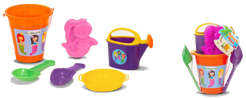 Summer Play Beach Toy 6 Piece Beach Toy Set, 2 Set Styles, Shark, Mermaid