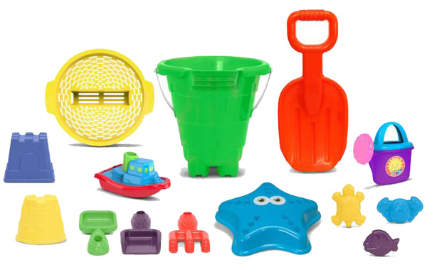 Summer Play Beach Toy 14 Piece Tower Sand Set