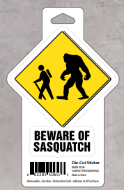 Souvenir Sticker Bigfoot Wilderness Beware of Sasquatch