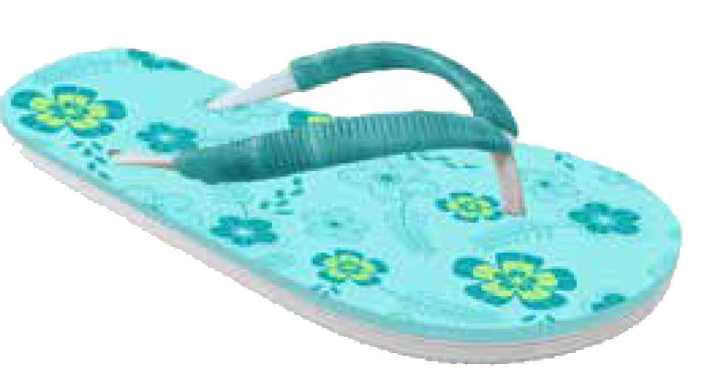 Sandals Girls Flip Flop Soft Strap Retro Flower Sandal, Mint