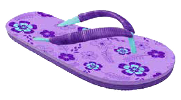 Sandals Girls Flip Flop Soft Strap Retro Flower Sandal, Mint, Purple