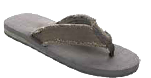 Sandals Men's Flip Flop Frayed Sandal, Stone Grey