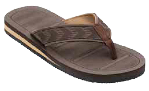 Sandals Men's Flip Flop Padded Strap Sandal, Blue, Brown