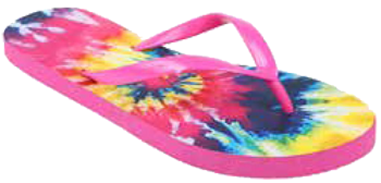 Sandals Ladies Flip Flop Fun Bright Tye Dye Fashion Sandal, Pink, Purple