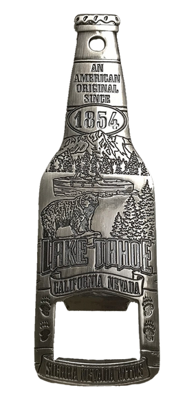 Souvenir Bottle Opener Engraved Metal Bottle Lake Tahoe Sierra Nevada-California