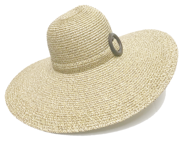 Fashion Hats Ladies Belted Band Hollywood Big Brim Natural Swinger, Brown