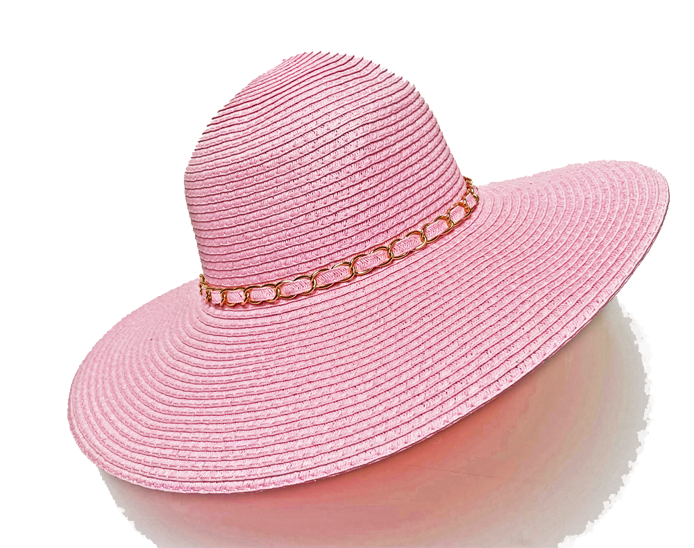 Fashion Hats Ladies Gold Chain Band Swinger Wheat Pink Turquoise