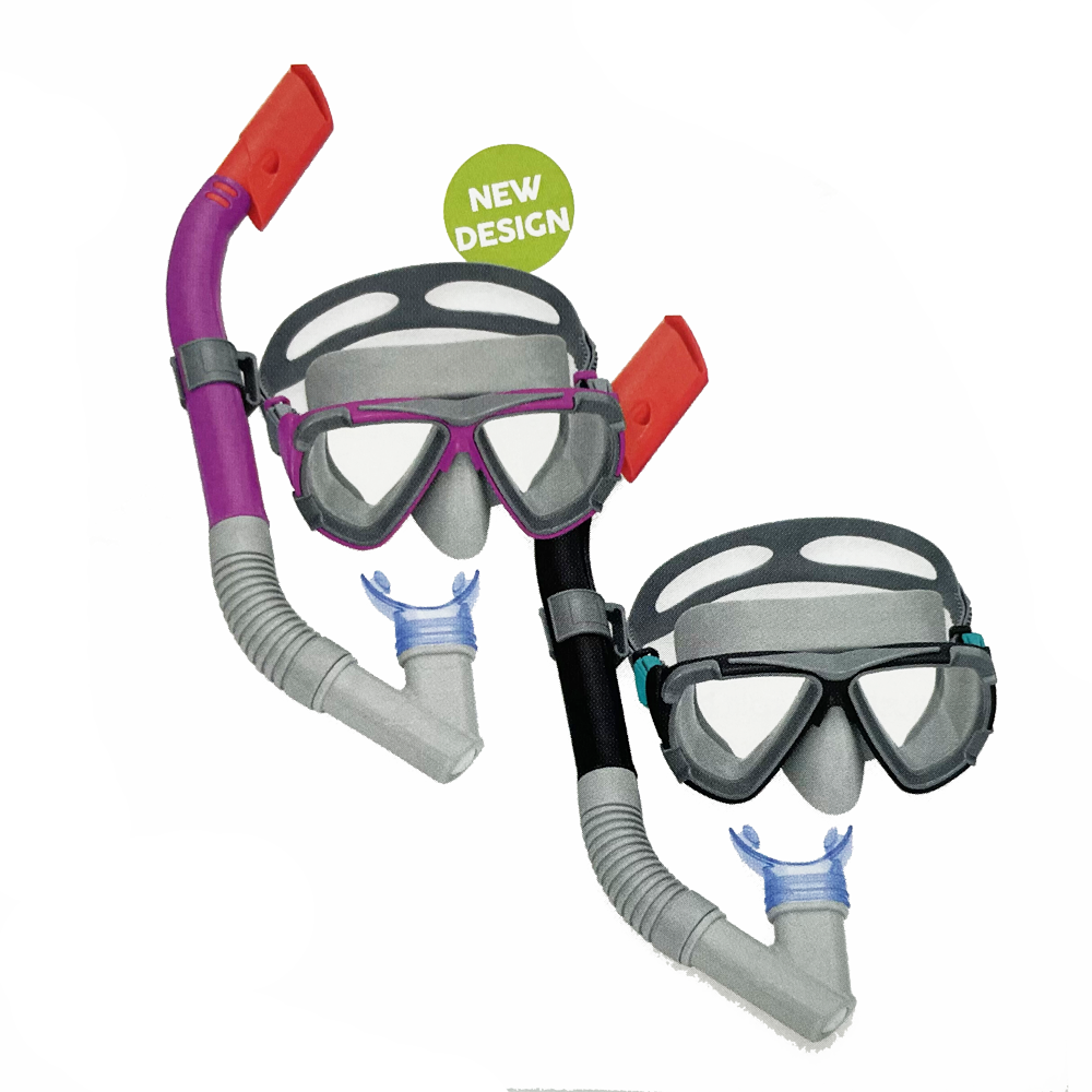 Swim and Snorkel Goggles Adult Spark Wave Mask & Snorkel, Teen 14+