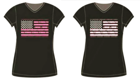 Swimwear Ladies Surf & Board Shirt Flag, Side Stripe-Water Print, Performance, UPF 50+