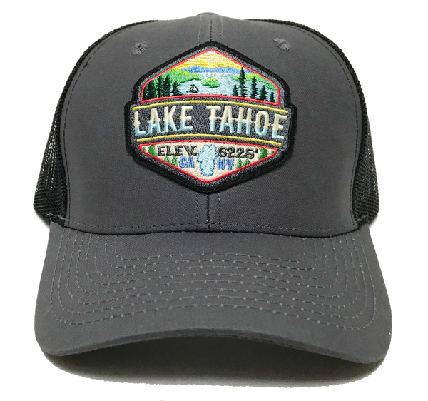 Souvenir Ball Cap Tahoe Emerald Bay Diamond Badge Trucker Mesh Back, Lake Tahoe