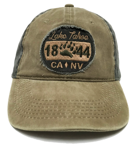 Souvenir Ball Cap Distressed Paw Patch Lake Tahoe
