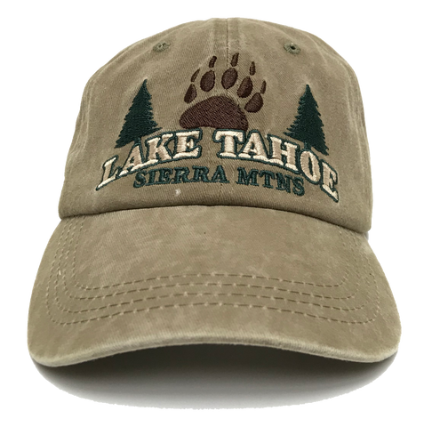 Souvenir Ball Cap Sierra Mountain Bear Claw & Pines Lake Tahoe Cap